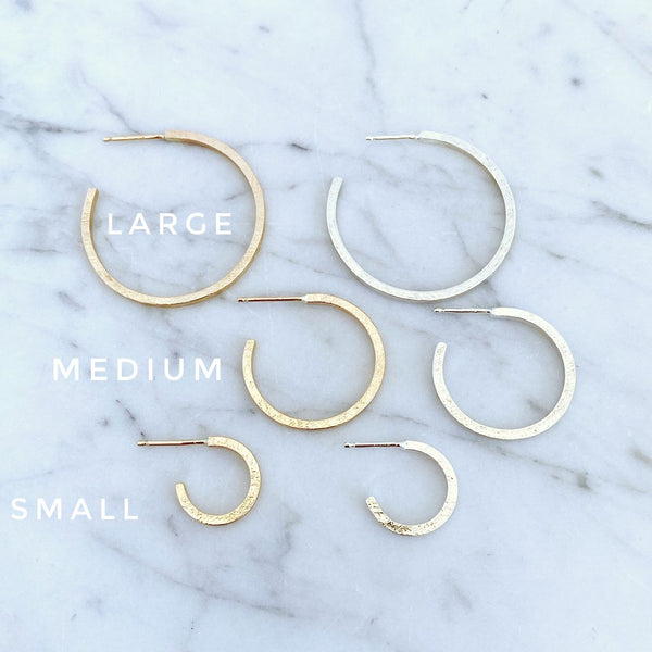 Large Silver Thin Line Hoops