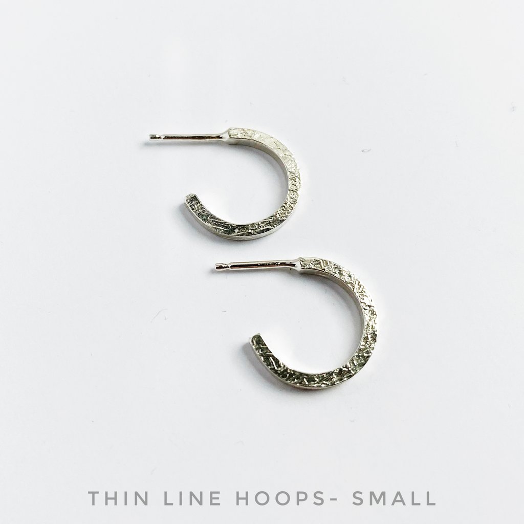 Small Sterling Silver Thin Line Hoops