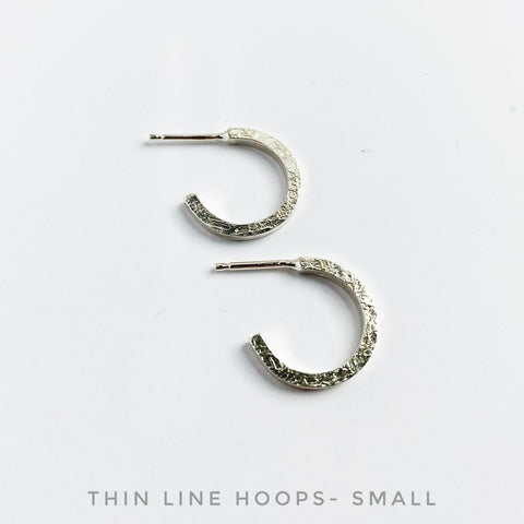 Small Sterling Silver Thin Line Hoops
