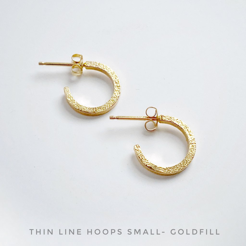 Small Gold Thin Line Hoops