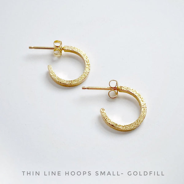 Small Gold Thin Line Hoops