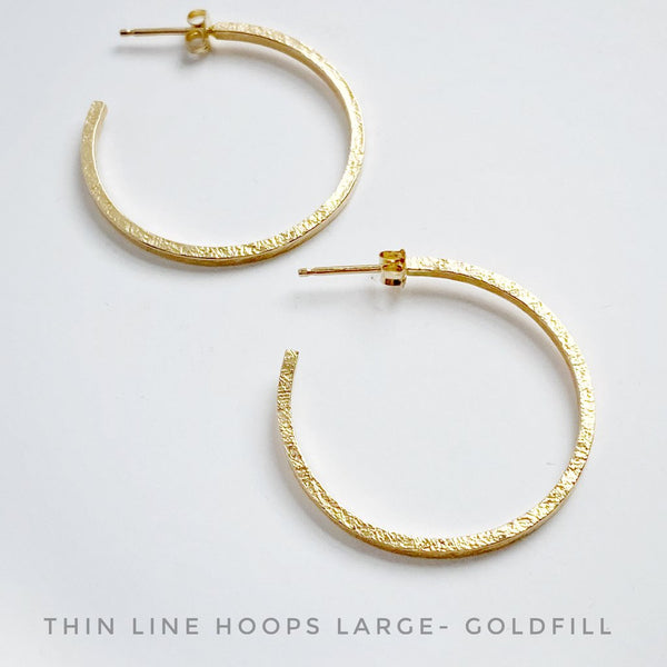 Large Gold Thin Line Hoops