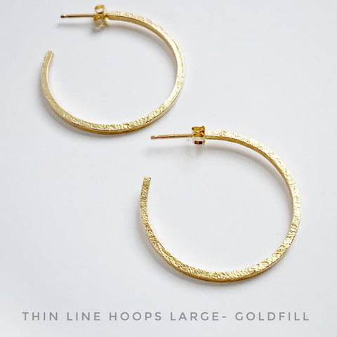 Large Gold Thin Line Hoops