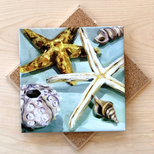 Shells on Seaglass Trivet