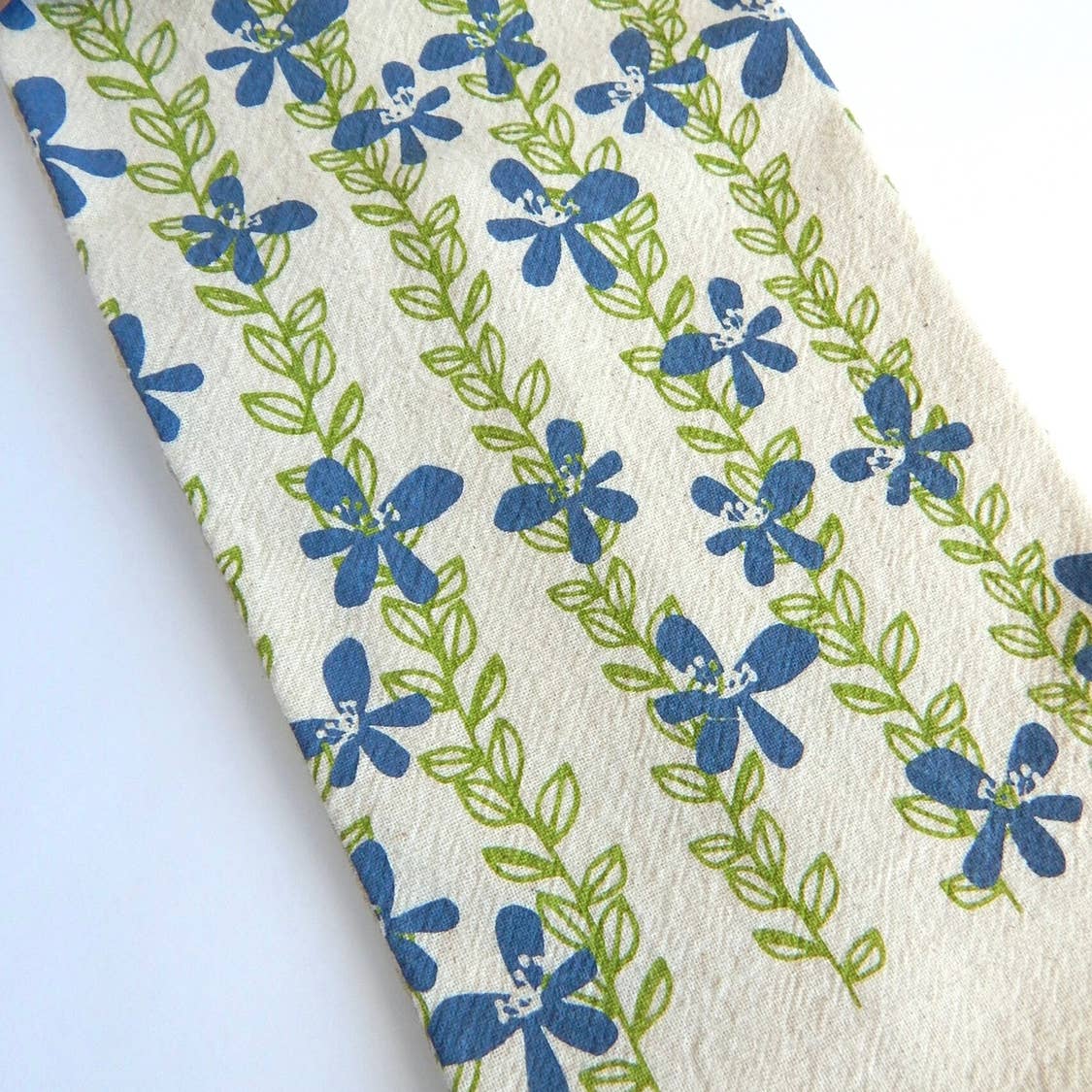 Floral Vine Blue Printed Tea Towel