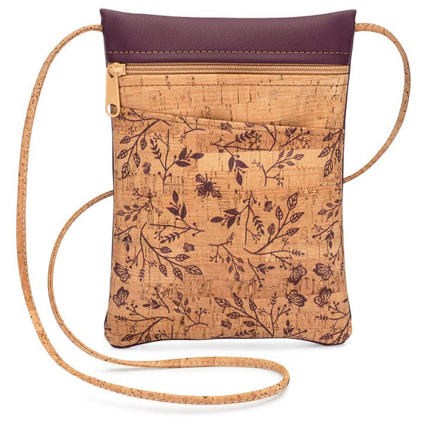 Wine Floral Mini Cross Body Bag