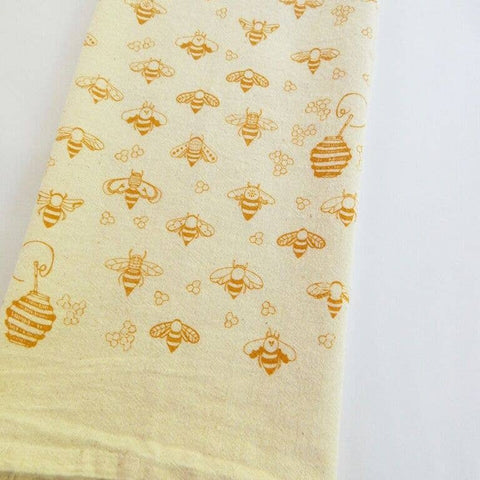 Gold Bees Tea Towel