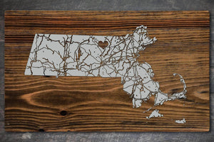 Gray MA Wooden Map