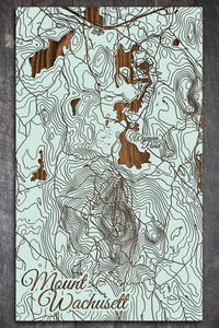Sea Green Wachusett Wooden Map