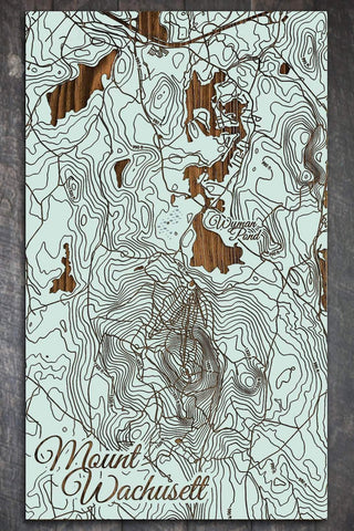 Seaglass Wachusett Wooden Map