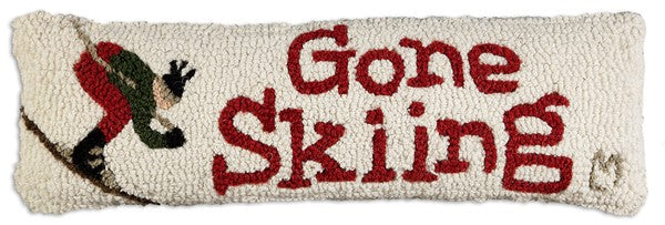 Gone Skiing Pillow 8 x 24"