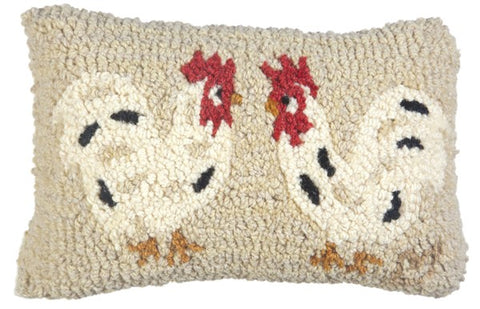 Two Little Hens Pillow 8 x 12"
